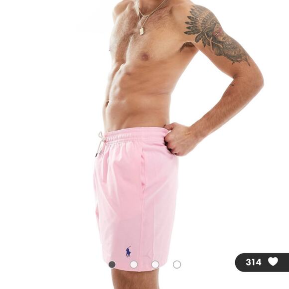 NEW Polo Ralph Lauren Men’s Traveler Swim Trunks Pink 5 3/4” Liner Size XXL - Picture 1 of 6